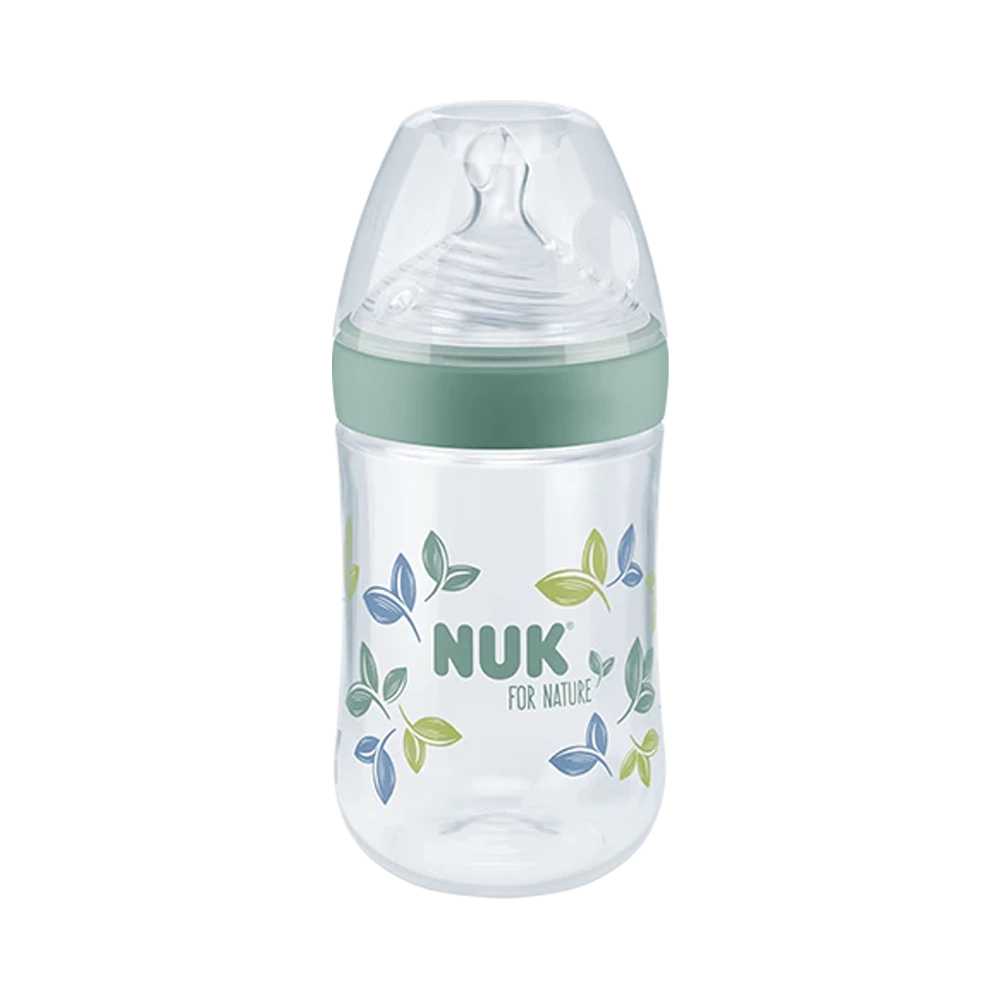 NUK - FOR NATURE Μπιμπερό ΘΣ Medium με Δείκτη Ελέγχου Θερμοκρασίας (πράσινο) - 260ml 10742004